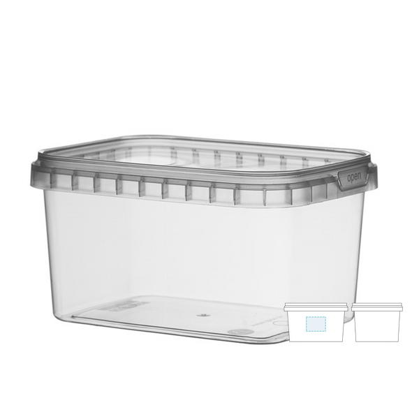 Rectangular Tamperproof Container w/ Transparent Lid PP